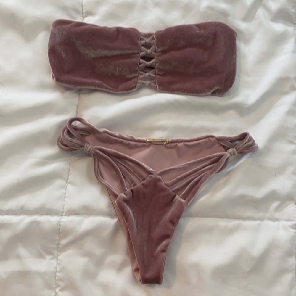 san lorenzo rose velvet bikini set